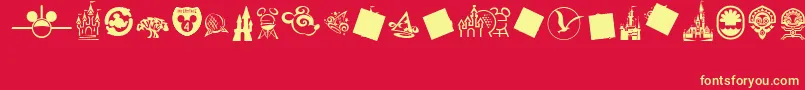 MouseTags Font – Yellow Fonts on Red Background