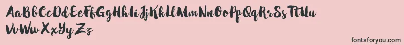 WinterBrushDemo-Schriftart – Schwarze Schriften auf rosa Hintergrund