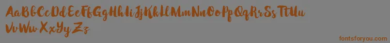 Weitere Informationen zur WinterBrushDemo-Schriftart WinterBrushDemo-Schriftart – Braune Schriften auf grauem Hintergrund