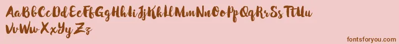 WinterBrushDemo-Schriftart – Braune Schriften auf rosa Hintergrund