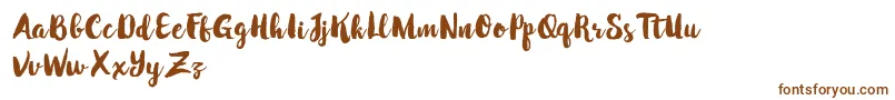 Шрифт WinterBrushDemo – коричневые шрифты на белом фоне