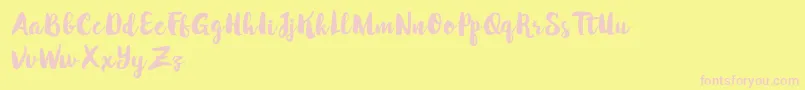 WinterBrushDemo Font – Pink Fonts on Yellow Background