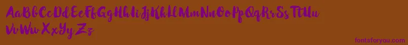 WinterBrushDemo Font – Purple Fonts on Brown Background