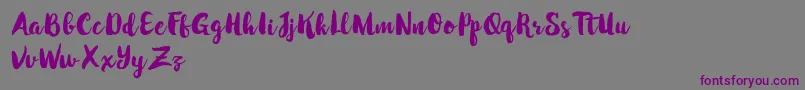 Шрифт WinterBrushDemo – фиолетовые шрифты на сером фоне