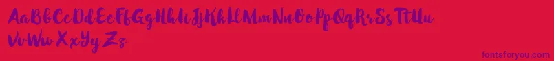 WinterBrushDemo Font – Purple Fonts on Red Background