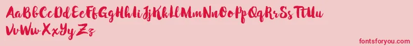 WinterBrushDemo Font – Red Fonts on Pink Background