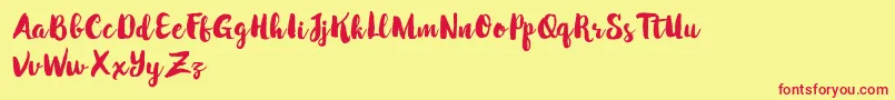 WinterBrushDemo Font – Red Fonts on Yellow Background