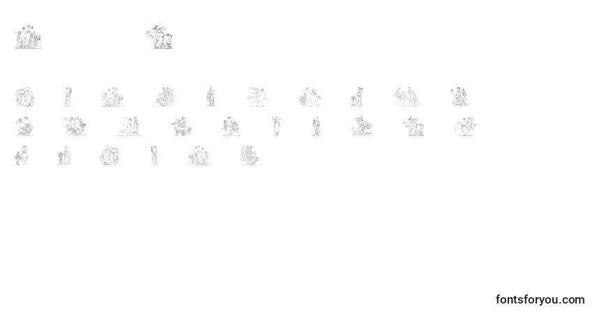 A fonte ClassicSketches – alfabeto, números, caracteres especiais