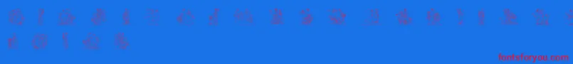 フォントClassicSketches – 赤い文字の青い背景