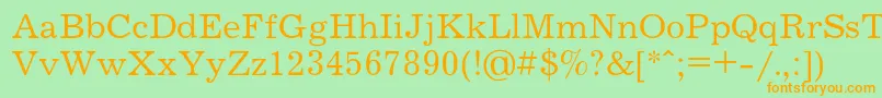 Journalc Font – Orange Fonts on Green Background