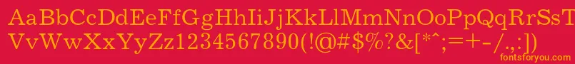 Journalc Font – Orange Fonts on Red Background