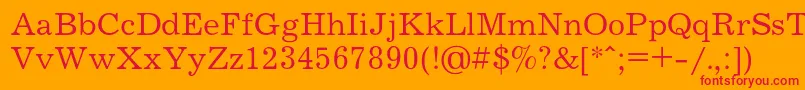 Journalc Font – Red Fonts on Orange Background