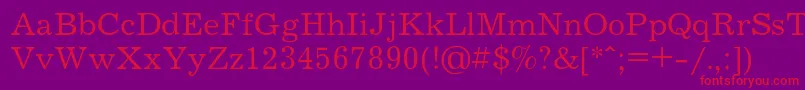 Journalc Font – Red Fonts on Purple Background