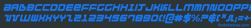 Direktori-Schriftart – Blaue Schriften auf schwarzem Hintergrund