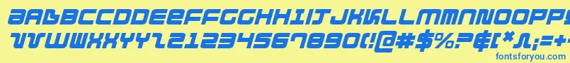 フォントDirektori – 青い文字が黄色の背景にあります。