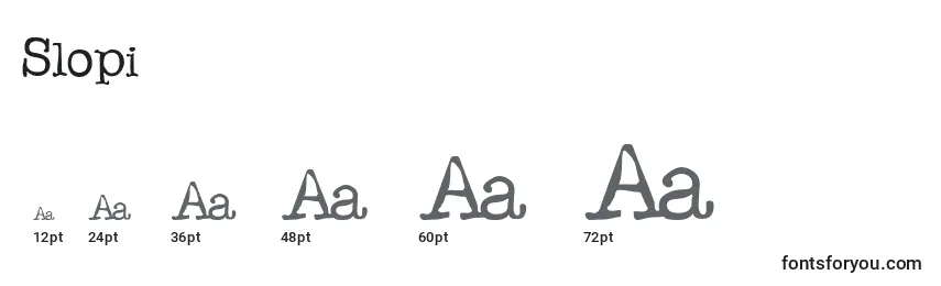 Slopi Font Sizes