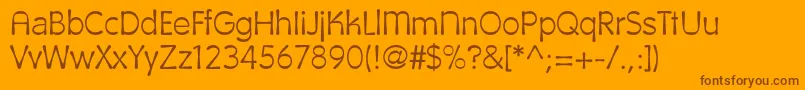 Calipsoc-Schriftart – Braune Schriften auf orangefarbenem Hintergrund