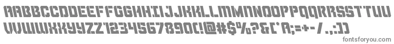 フォントThundertrooperleft – 白い背景に灰色の文字