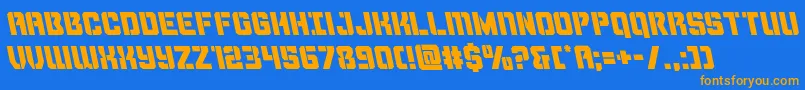 Thundertrooperleft Font – Orange Fonts on Blue Background