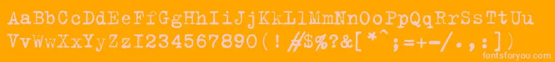 TrixiecyrPlain-fontti – vaaleanpunaiset fontit oranssilla taustalla