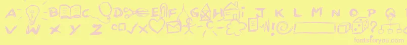 Шрифт Kritzel – розовые шрифты на жёлтом фоне