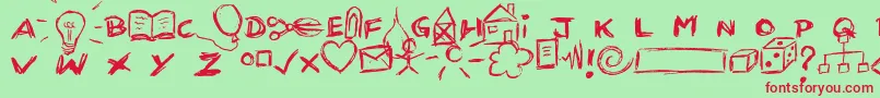 Kritzel Font – Red Fonts on Green Background