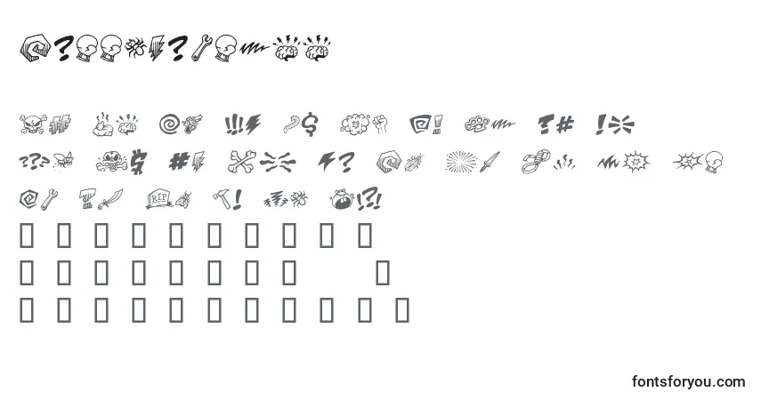 Schriftart Pottymouthbb – Alphabet, Zahlen, spezielle Symbole