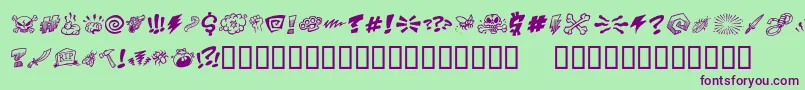 fuente Pottymouthbb – Fuentes Moradas Sobre Fondo Verde