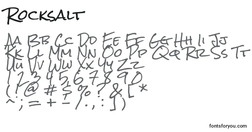Шрифт Rocksalt – алфавит, цифры, специальные символы