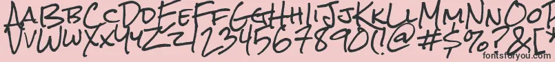 フォントRocksalt – ピンクの背景に黒い文字