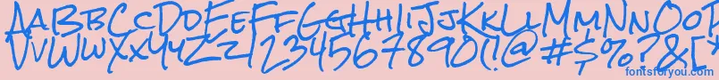 Rocksalt Font – Blue Fonts on Pink Background