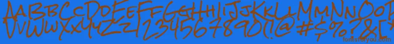 Rocksalt Font – Brown Fonts on Blue Background