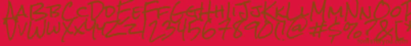 フォントRocksalt – 赤い背景に茶色の文字