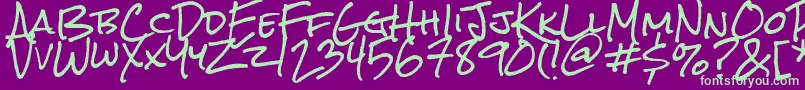 Rocksalt Font – Green Fonts on Purple Background