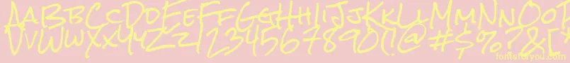 Rocksalt-fontti – keltaiset fontit vaaleanpunaisella taustalla