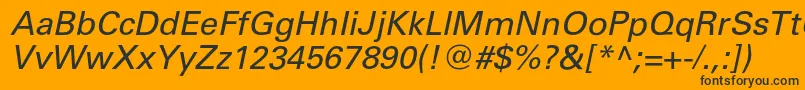 UniverscItalic Font – Black Fonts on Orange Background