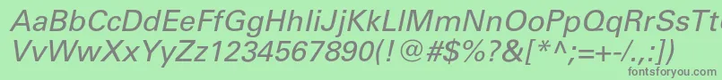 UniverscItalic Font – Gray Fonts on Green Background
