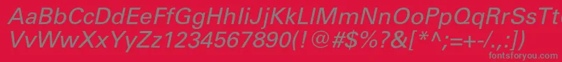 Шрифт UniverscItalic – серые шрифты на красном фоне