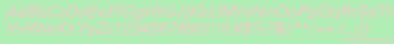 UniverscItalic Font – Pink Fonts on Green Background