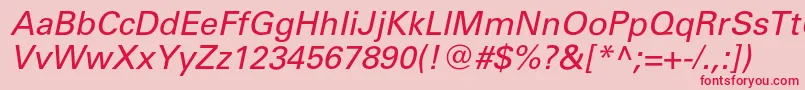 Lisätietoja UniverscItalic-fontista UniverscItalic-fontti – punaiset fontit vaaleanpunaisella taustalla