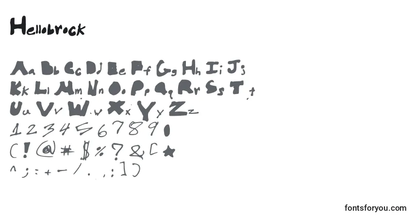Schriftart Hellobrock – Alphabet, Zahlen, spezielle Symbole