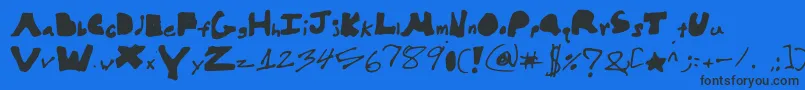 Hellobrock Font – Black Fonts on Blue Background