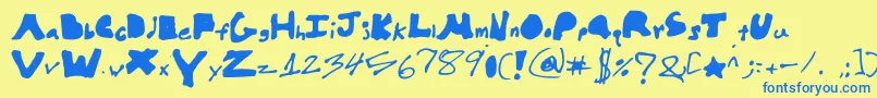 Hellobrock Font – Blue Fonts on Yellow Background