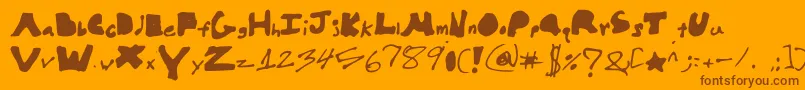 Hellobrock Font – Brown Fonts on Orange Background