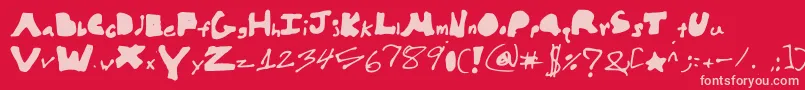 Hellobrock Font – Pink Fonts on Red Background