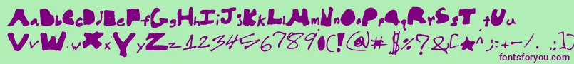 Hellobrock Font – Purple Fonts on Green Background