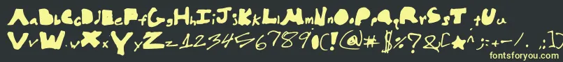 Hellobrock Font – Yellow Fonts on Black Background