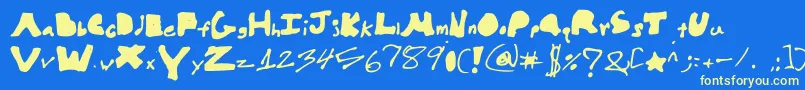 Hellobrock Font – Yellow Fonts on Blue Background