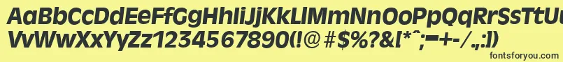 RavennaserialXboldItalic Font – Black Fonts on Yellow Background