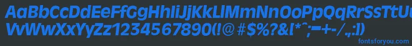 RavennaserialXboldItalic Font – Blue Fonts on Black Background